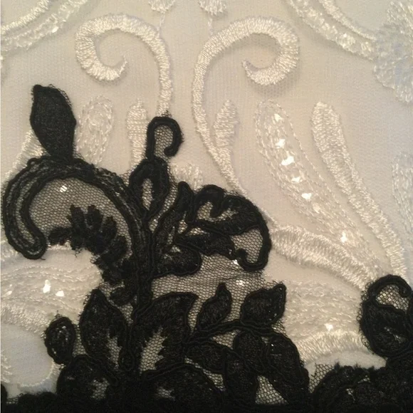 JJs House Black and White Gown with Bateau Neckline - Picture 14 of 14